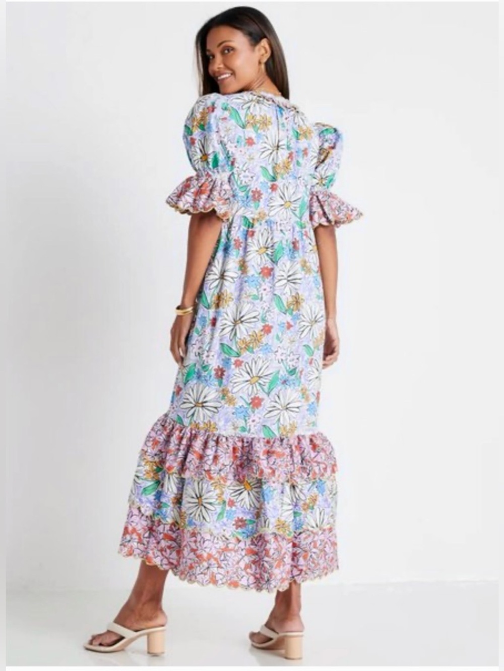 NWT Celia B Brenda Cotton Floral Maxi Dress - Picture 2 of 11